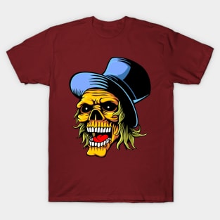 Top Hat Skull Design T-Shirt